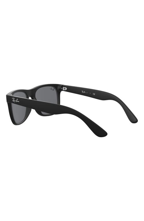 Ray Ban Ray-ban Junior 48mm Mirrored Square Sunglasses In Rubber Black/blue Mirror