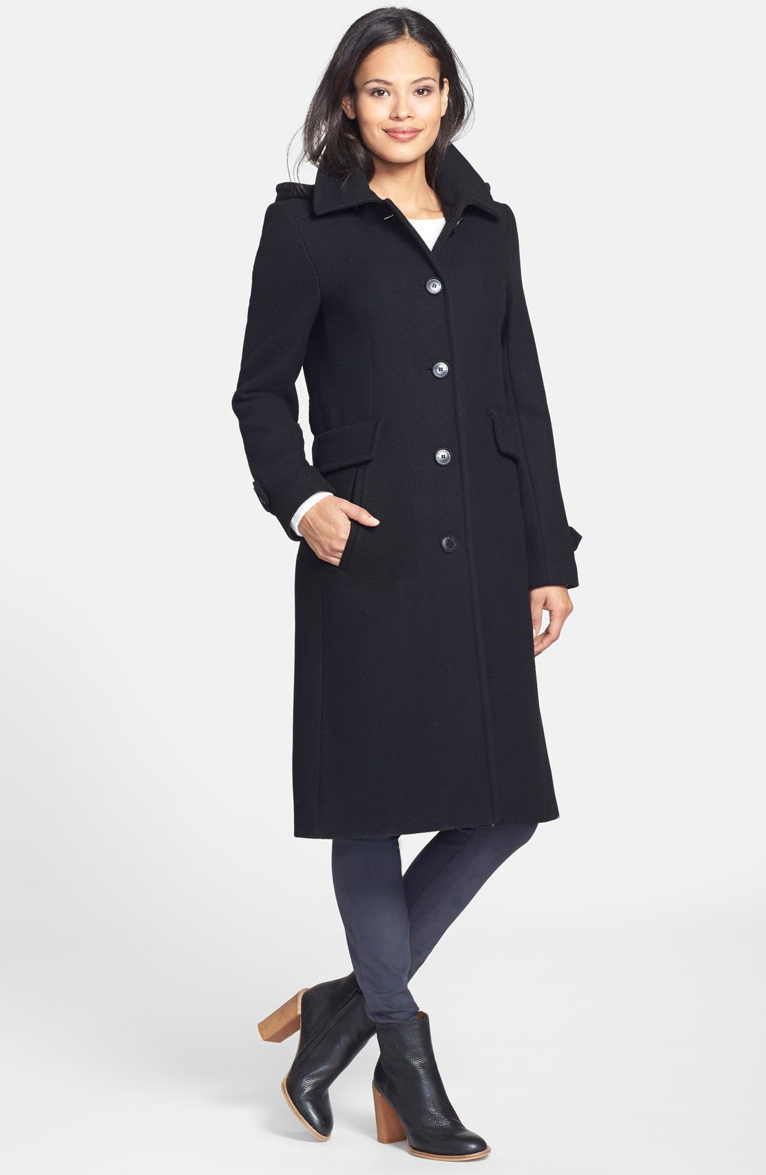 Pendleton Wool Blend Coat with Detachable Hood Nordstrom