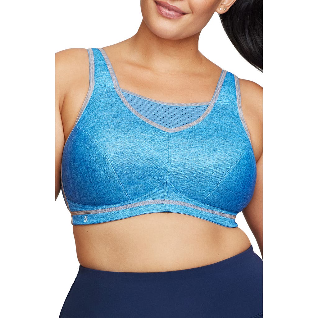 Glamorise Women's Plus Size Sport Elite Performance Camisole Bra 1067 In Light Denim