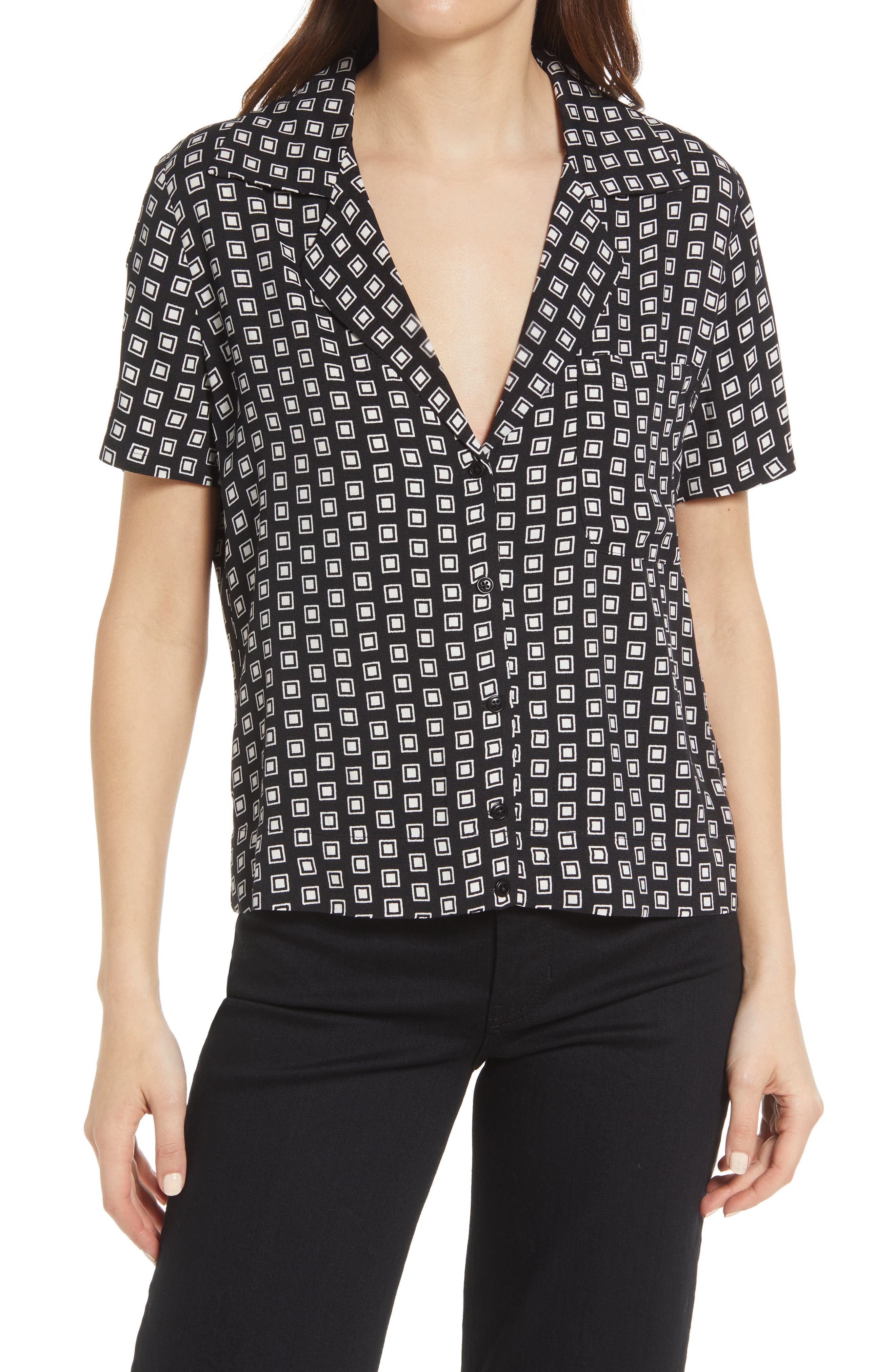 Reformation Cuba Print Blouse in Giotto at Nordstrom, Size Small