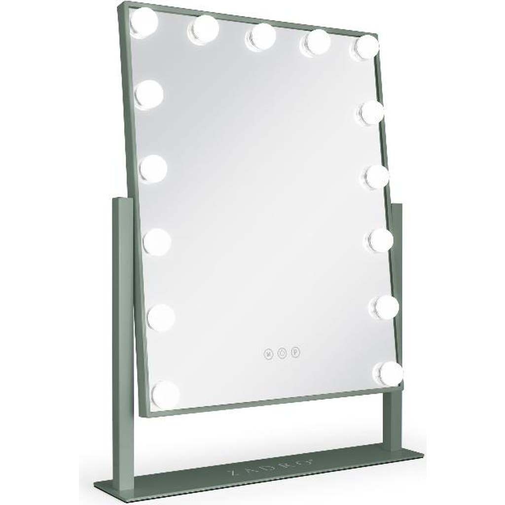 Shop Zadro Medium Vertical Hollywood Makeup Mirror With Lights In Dark Green