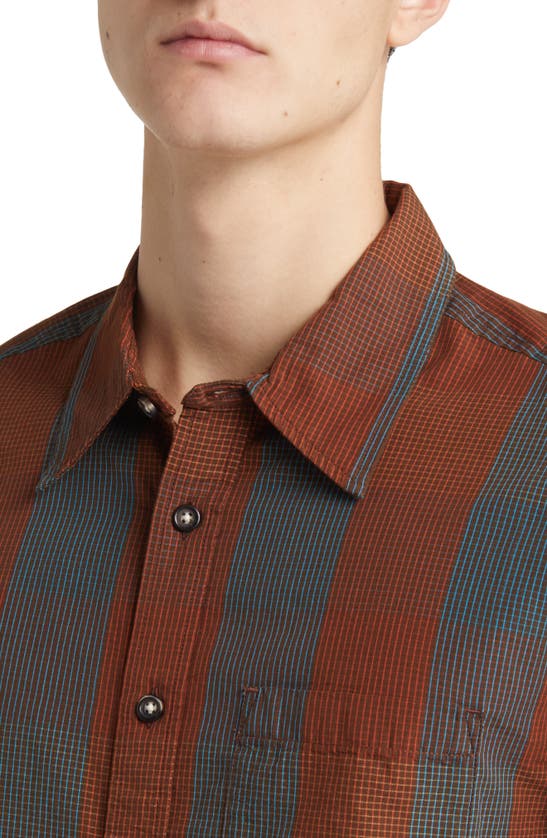 Shop Corridor Electric Stripe Cotton Button-up Shirt In Red Multi