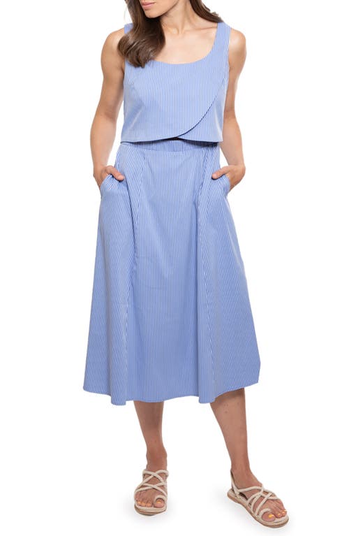Crossover Nursing Dress in Blue
