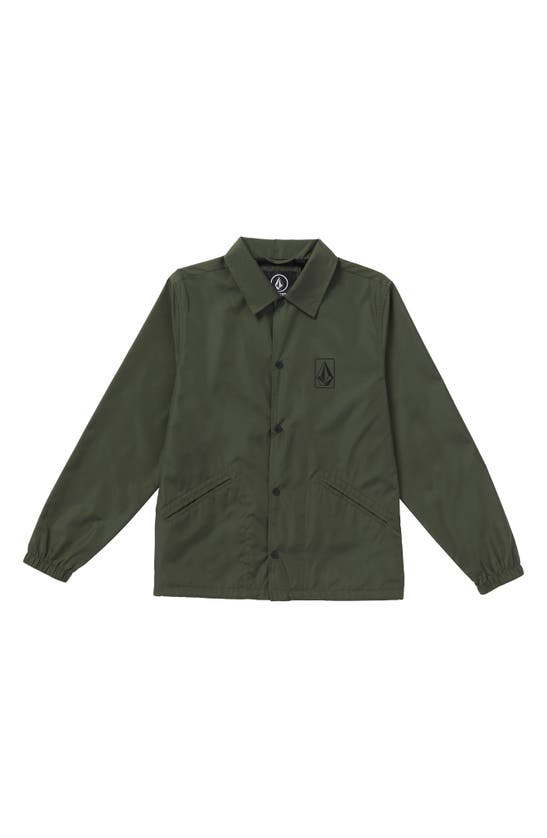 Shop Volcom Skate Vitals Water Resistant Coach Jacket In Squadron Green