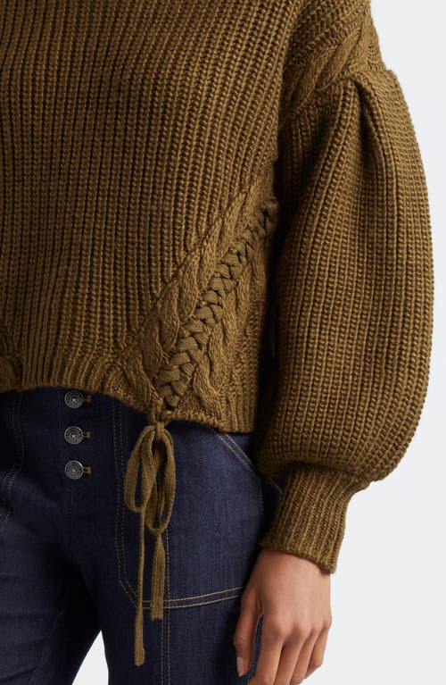 Shop Cinq À Sept Tara Shaker Stitch Sweater In Dark Olive