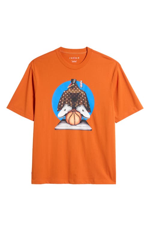 Shop Jordan X Darien Birks Artist Series Cotton Graphic T-shirt In Campfire Orange