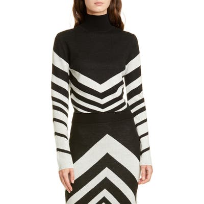 Victor Glemaud Chevron Crop Wool Sweater, Black