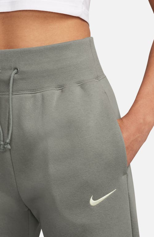 Shop Nike Sportswear Phoenix High Waist Wide Leg Sweatpants In Light Army/sail