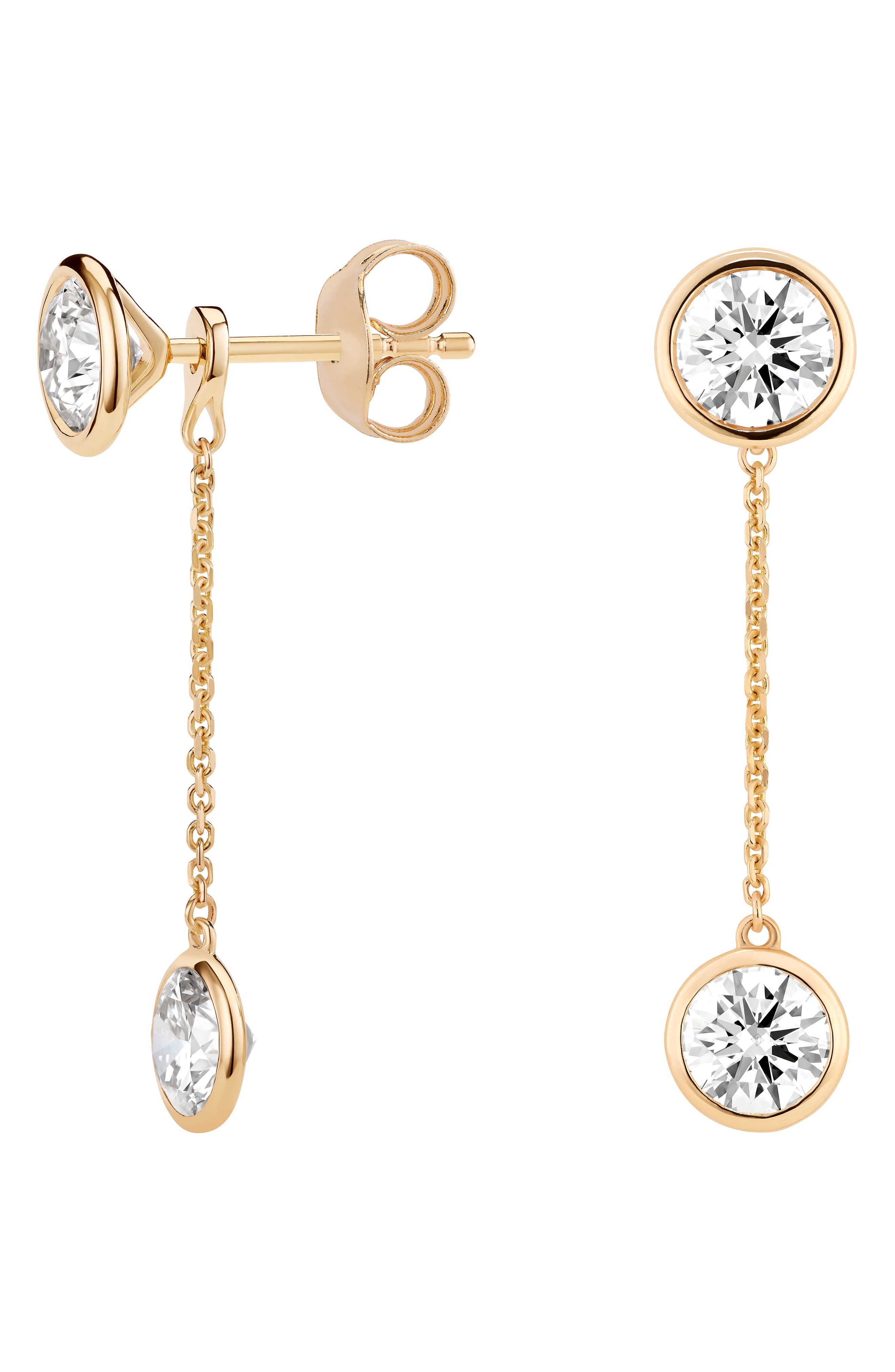 LIGHTBOX 1Carat Lab Created Diamond Drop Earring Chain Enhancers