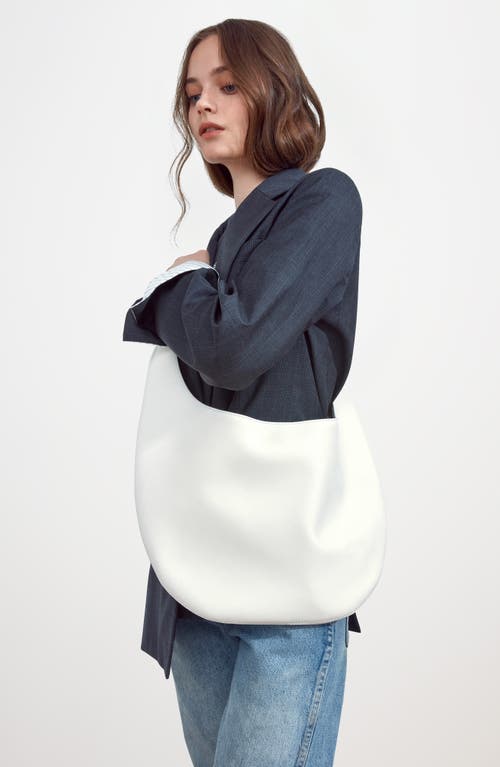 We-ar4 The H Leather Hobo Bag In Cotton White
