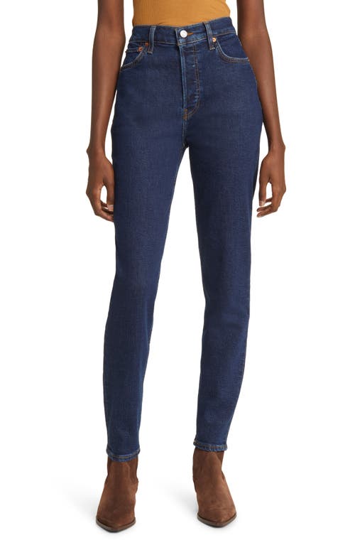 Re/Done High Waist Skinny Jeans Dark Rinse at Nordstrom,