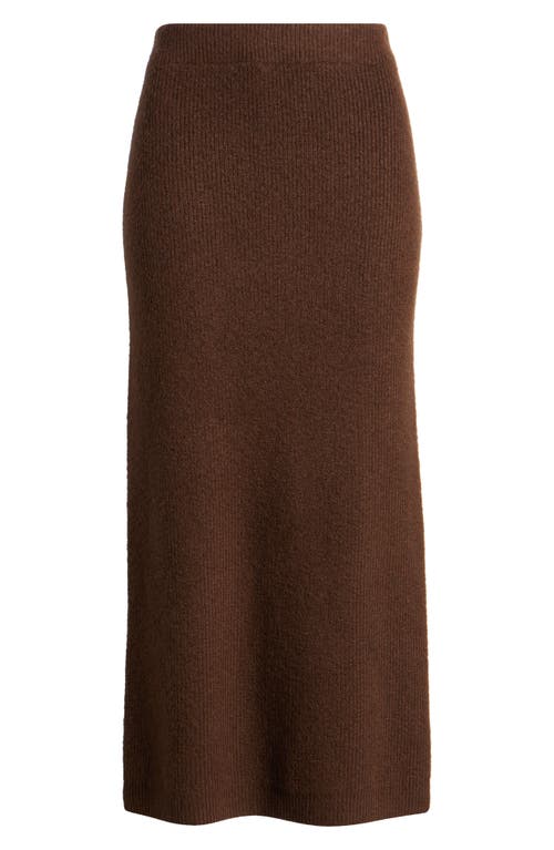 Shop Bobeau Rib Sweater Midi Skirt In Chocolate