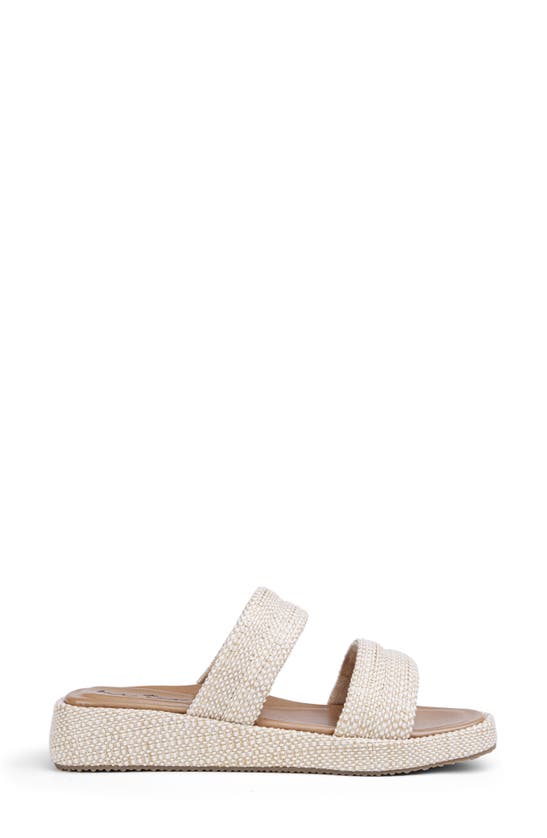 Shop Me Too Lindy Raffia Platform Slide Sandal In Natural Gold