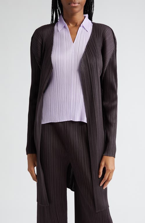 Pleats Please Issey Miyake Monthly Colors April Cardigan Black Pepper at Nordstrom,
