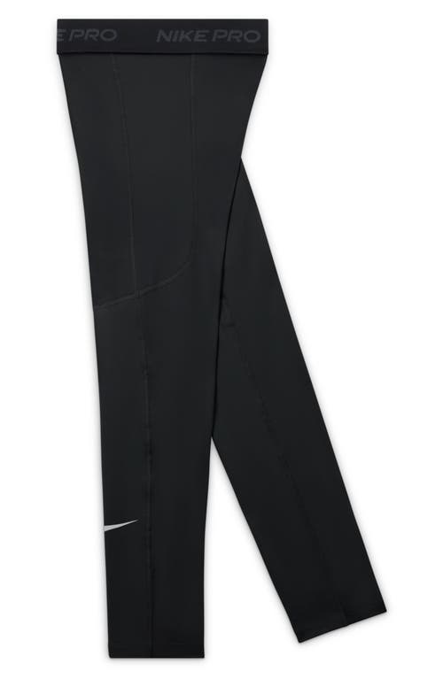 Shop Nike Kids' Pro Dri-fit Athletic Tights In Black/black/white