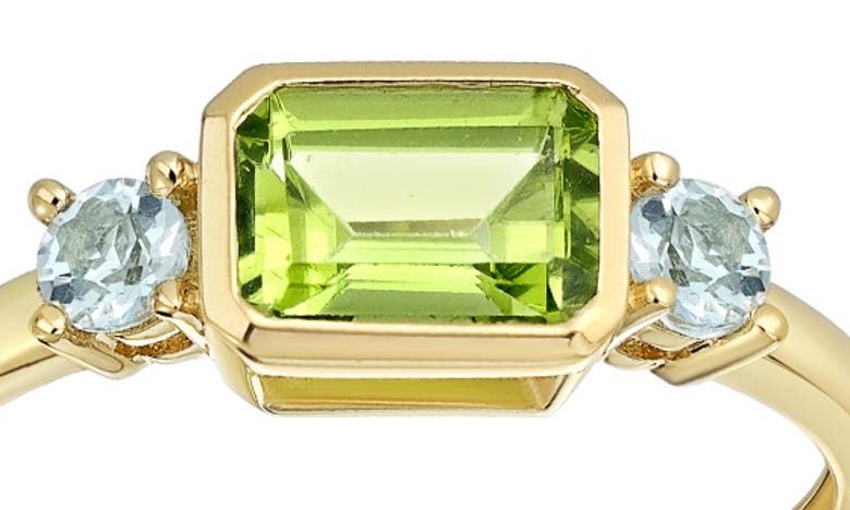 Shop Bony Levy 14k Gold Semiprecious Stone Stackable Ring In 14k Yg Peridot Blue Topaz