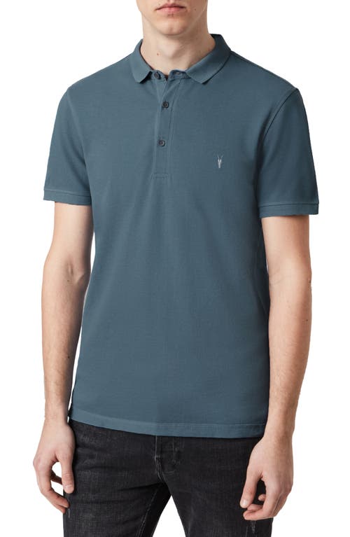 Shop Allsaints Reform Slim Fit Cotton Polo In Workers Blue