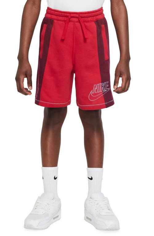 Shop Nike Kids' Sportswear Shorts In Gym Red/beetroot/thistle