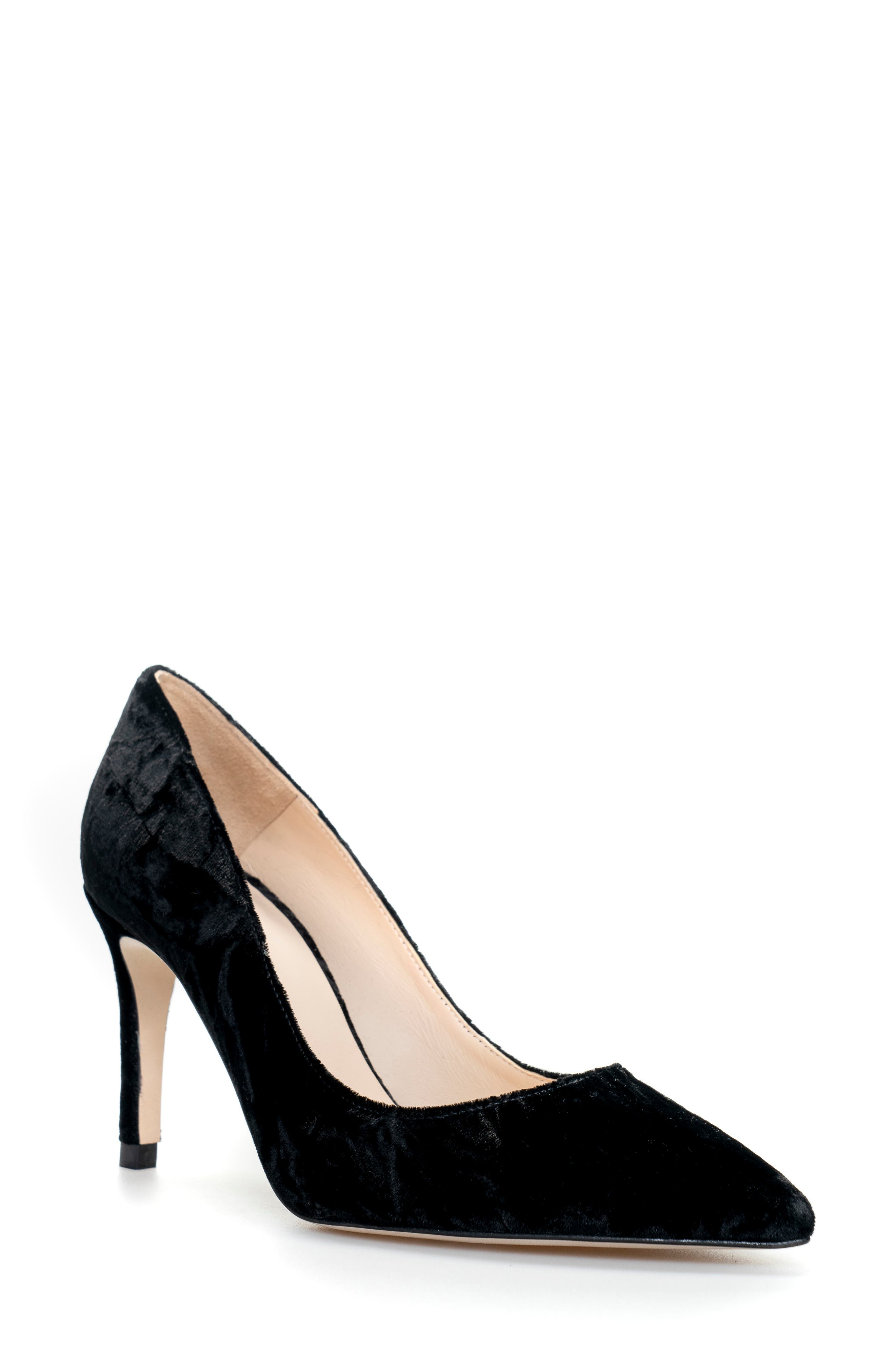 black velvet court shoes