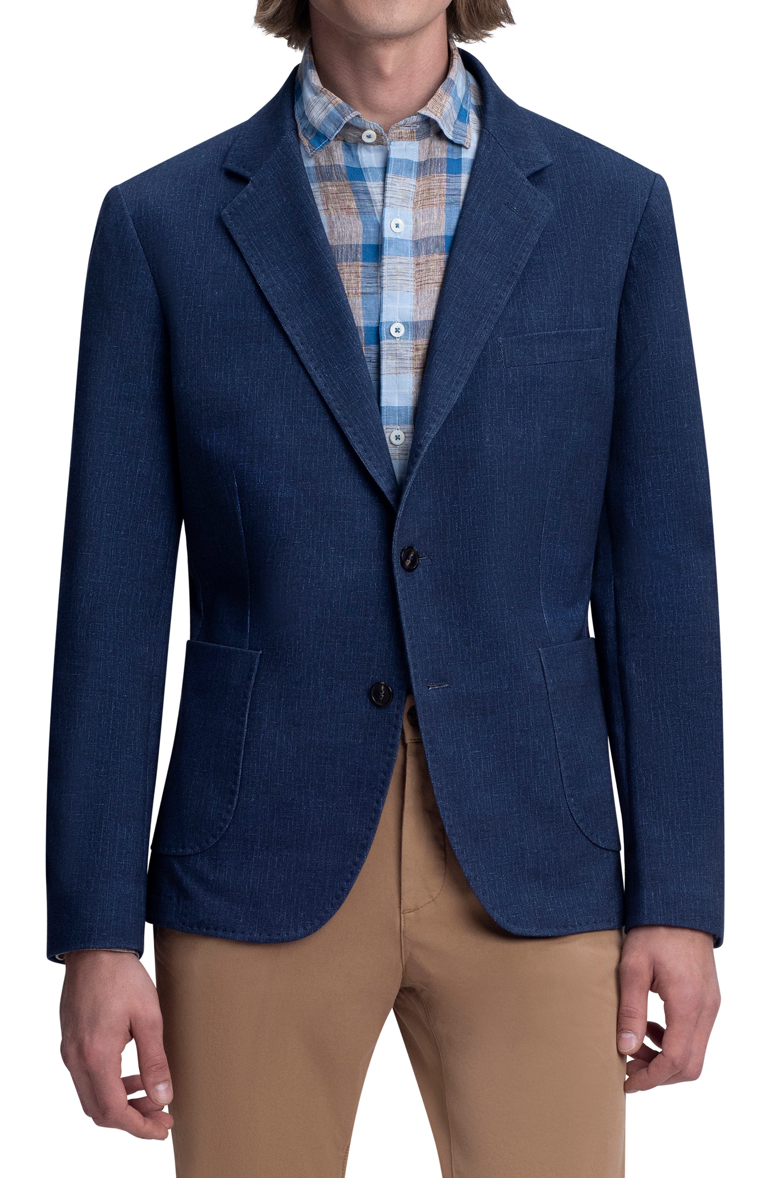 navy cotton sport coat