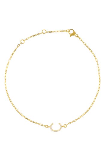 Adornia Pavé Cubic Zirconia Initial Anklet In Gold-c