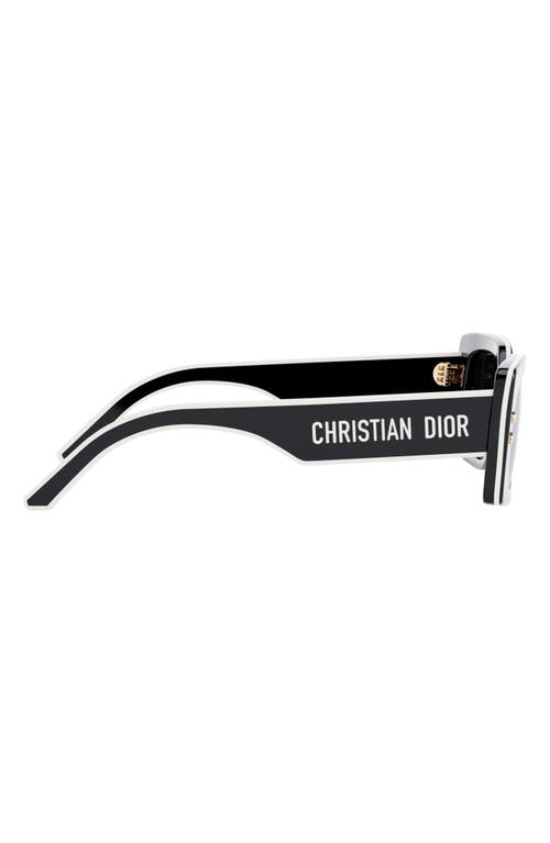 Shop Dior 'pacific S1u 53mm Rectangular Sunglasses In Shiny Black/smoke