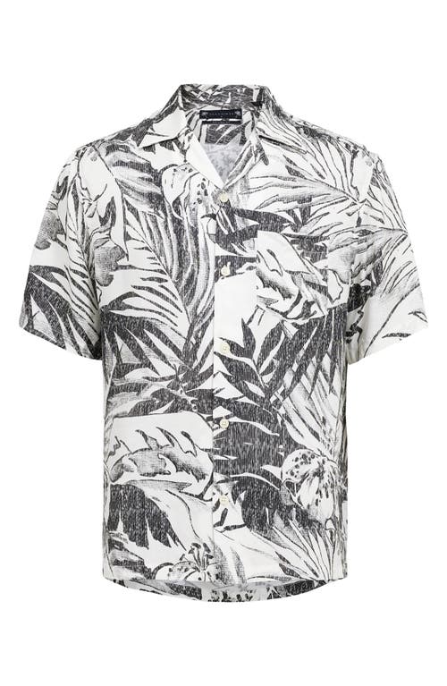 Shop Allsaints Pulse Palm Print Camp Shirt In Off White