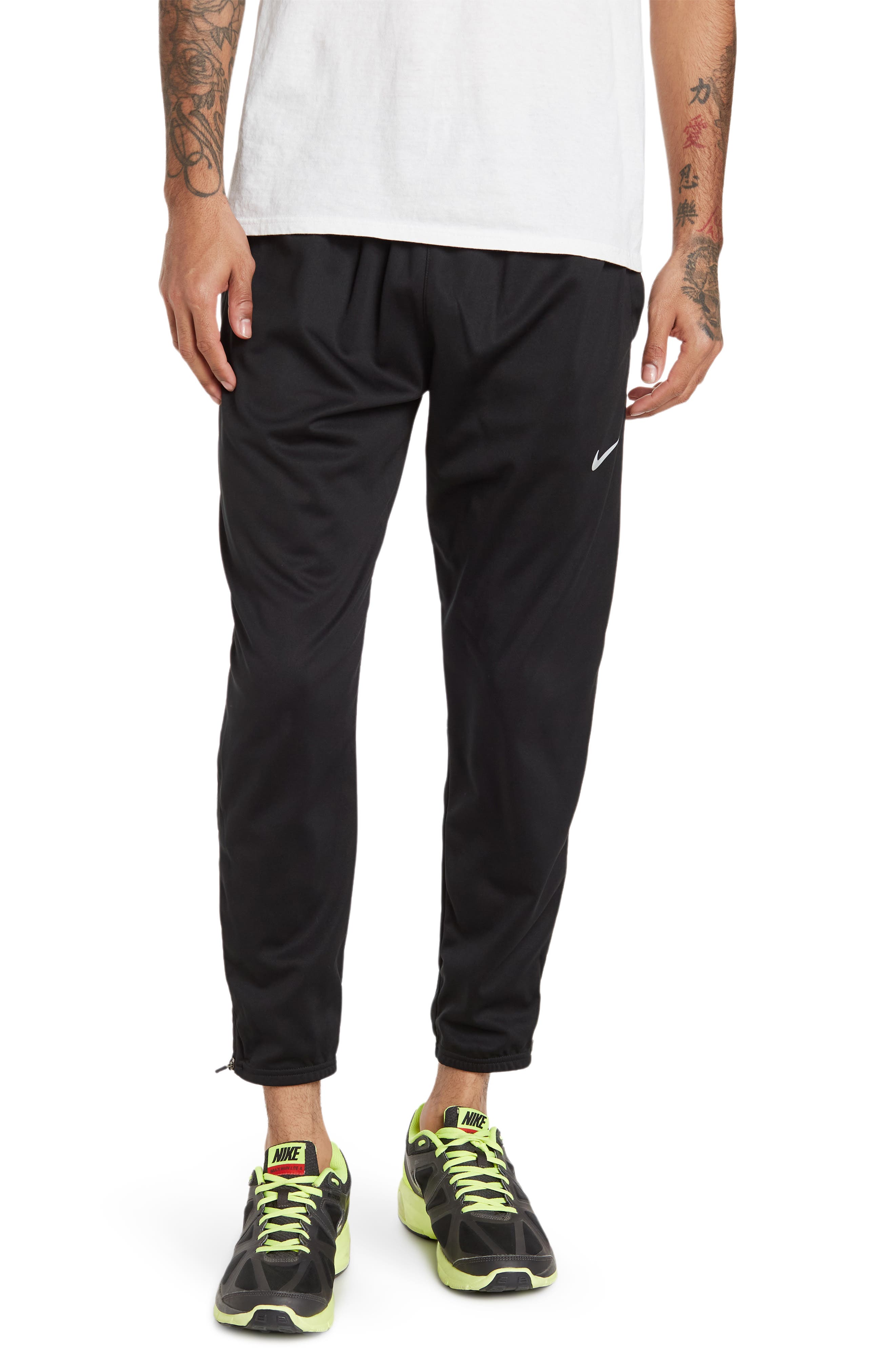 black nike sweatpants with flowers