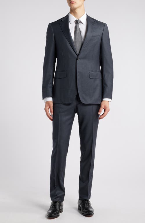 Canali Kei Trim Fit Microcheck Super 130s Wool Suit In Grey