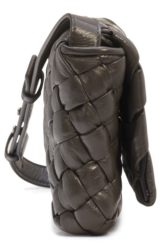 Bottega Veneta Men's Small Rumple Intreccio Leather Crossbody Bag In Light Graphite/ Silver