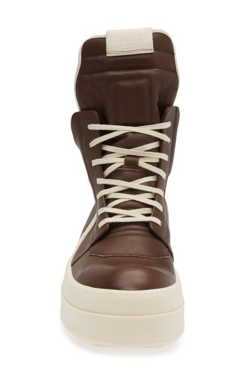 Shop Rick Owens Mega Bumper Geobasket High Top Sneaker In Saddle/milk/milk