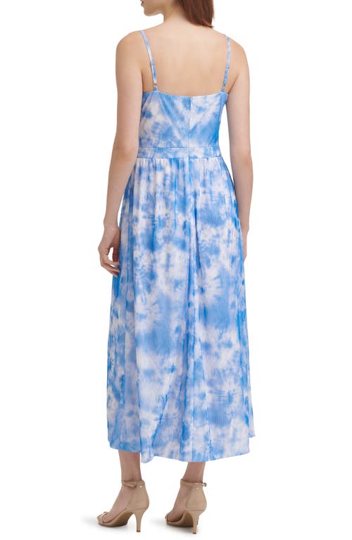 Shop Guess Tie Dye Midi Sundress In Blue/white