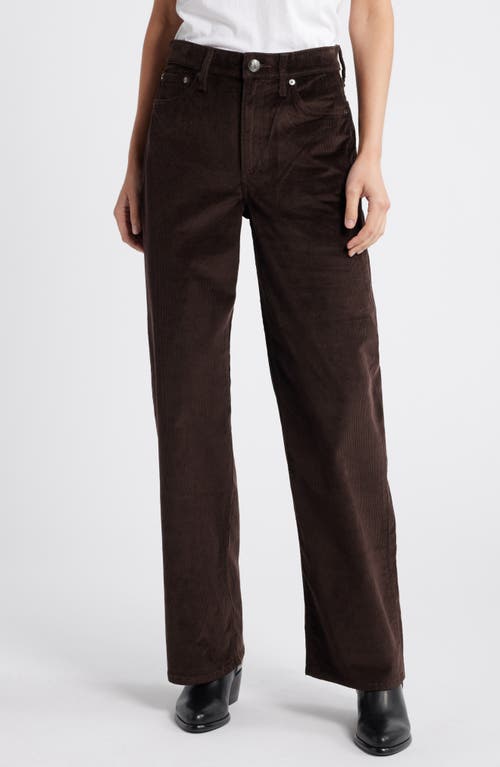 Shop Rag & Bone Logan Wide Leg Corduroy Pants In Dark Brown