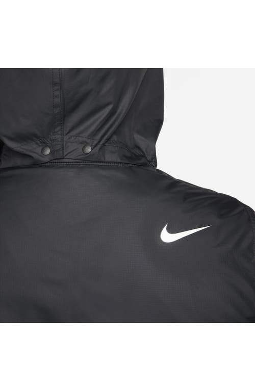Nike Tour Water Repellent Hooded Golf Jacket In Black/white