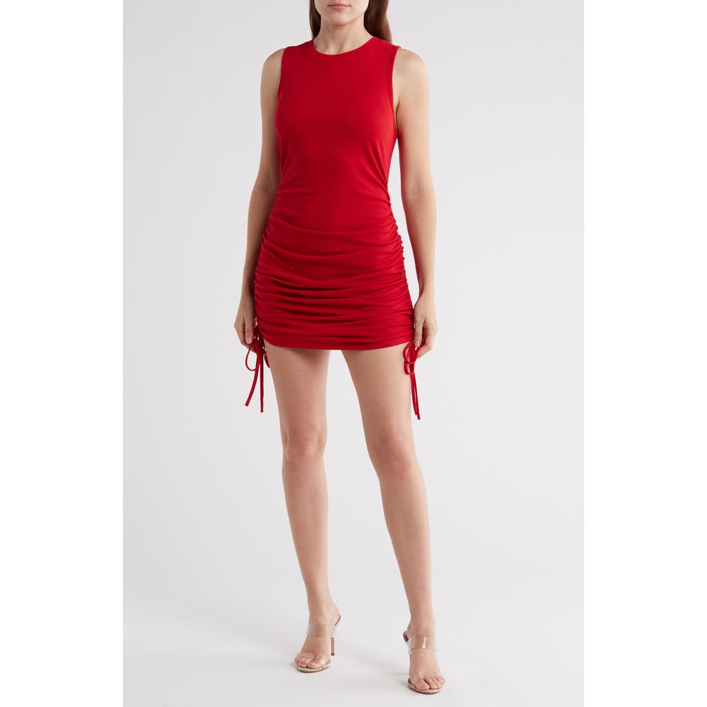 Shop Wishlist Side Ruched Tank Minidress In Red