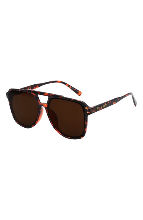 Fifth & Ninth Lagos 58m Polarized Aviator Sunglasses In Torte/brown