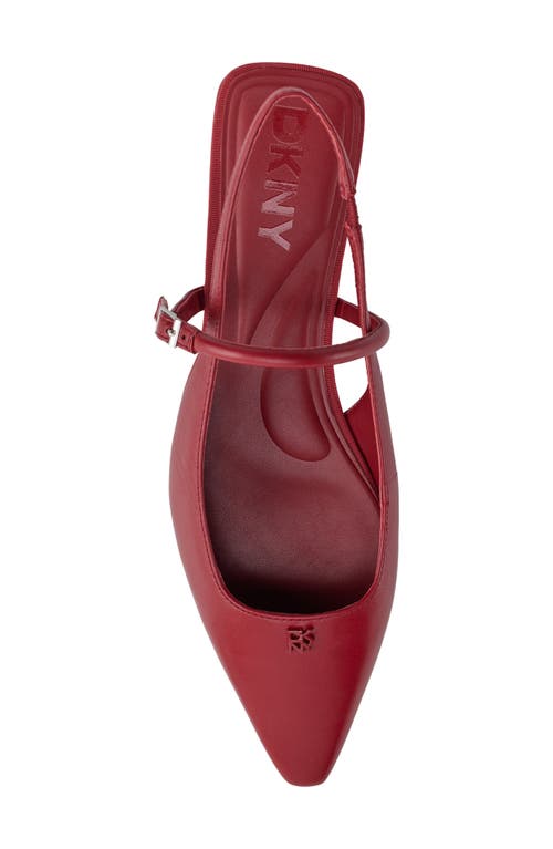 Dkny Cairo Slingback Pointed Toe Mary Jane Flat In Ruby Red