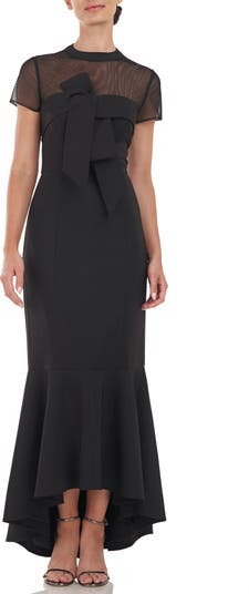 Illusion yoke outlet soutache column gown