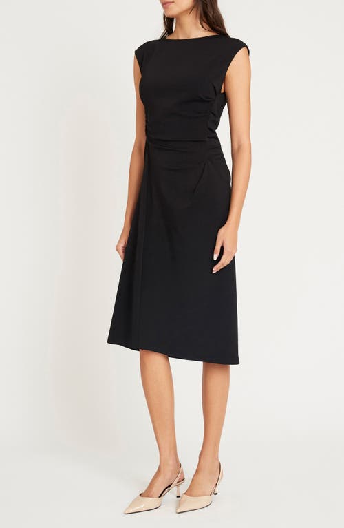 Shop Luxely Dhalia Cap Sleeve Midi Dress In Meteorite