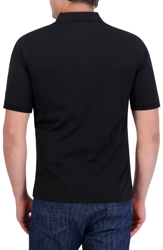 Shop Robert Graham The Player Solid Cotton Jersey Polo In Black