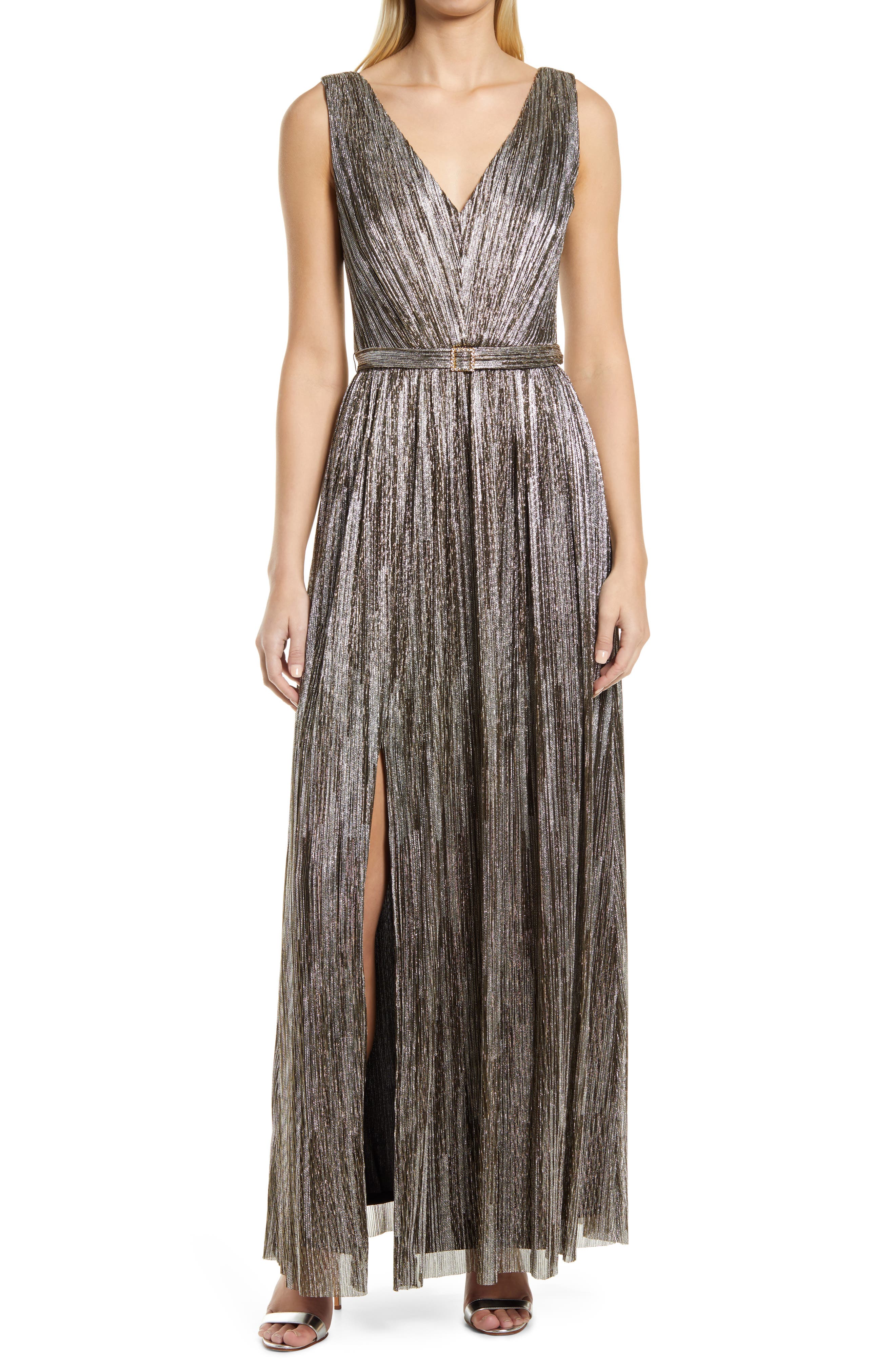 UPC 191899804166 product image for Eliza J Sleeveless Gown in Black Gold at Nordstrom, Size 6 | upcitemdb.com