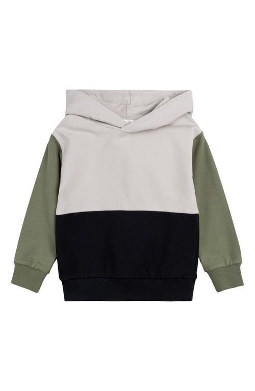 Miles Baby Miles The Label Kids' Colorblock Cotton Hoodie In Grey