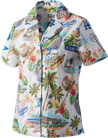 Women's Reyn Spooner White Los Angeles Dodgers scenic Camp Button-Up Shirt Size: Small