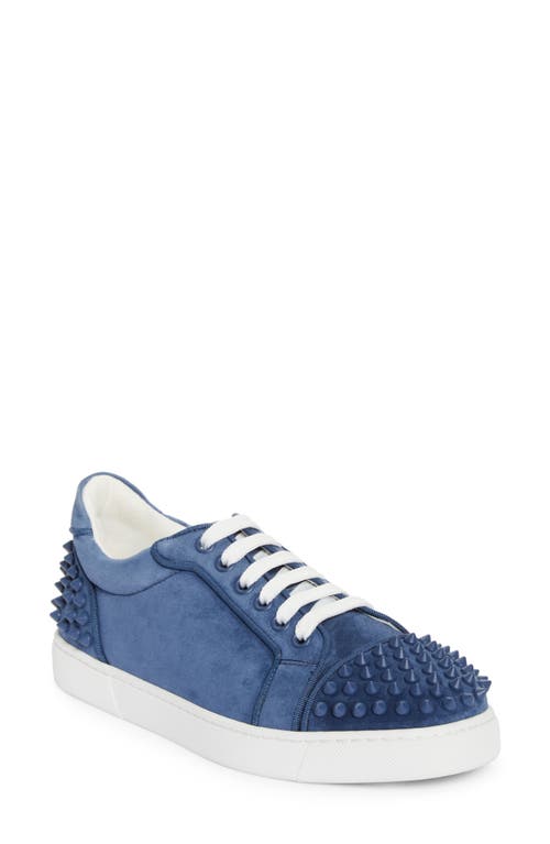 Shop Christian Louboutin Vieira 2 Orlato Low Top Suede Sneaker In Denim/denim Mat