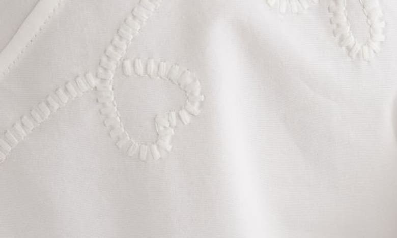 Shop Chloé Embroidered Puff Sleeve Cotton Top In Iconic Milk