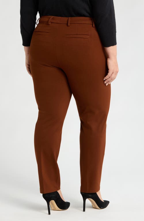 Shop Liverpool Kelsey Ponte Knit Trousers In Rich Mahogany