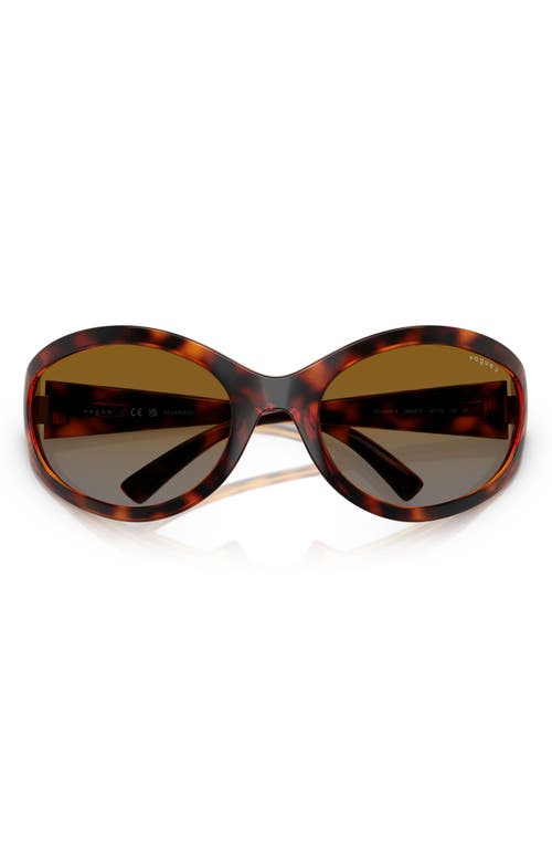 Vogue 65mm Oversize Oval Sunglasses In Dark Havana