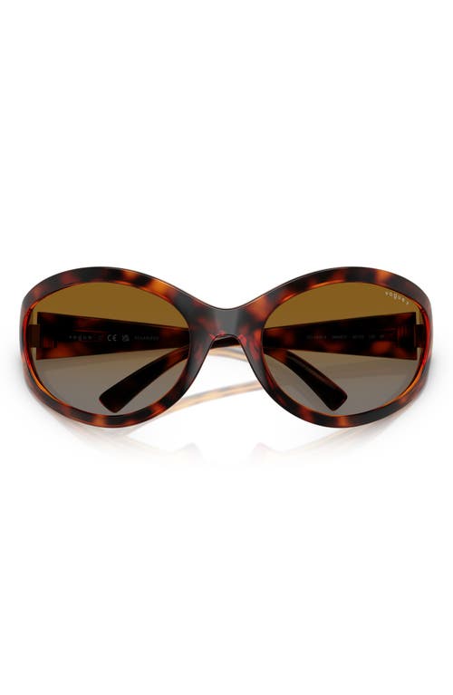 VOGUE 65mm Oversize Oval Sunglasses in Dark Havana 