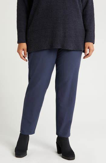 Eileen Fisher High Waist Slim Stretch Ankle Pants In Nocturne