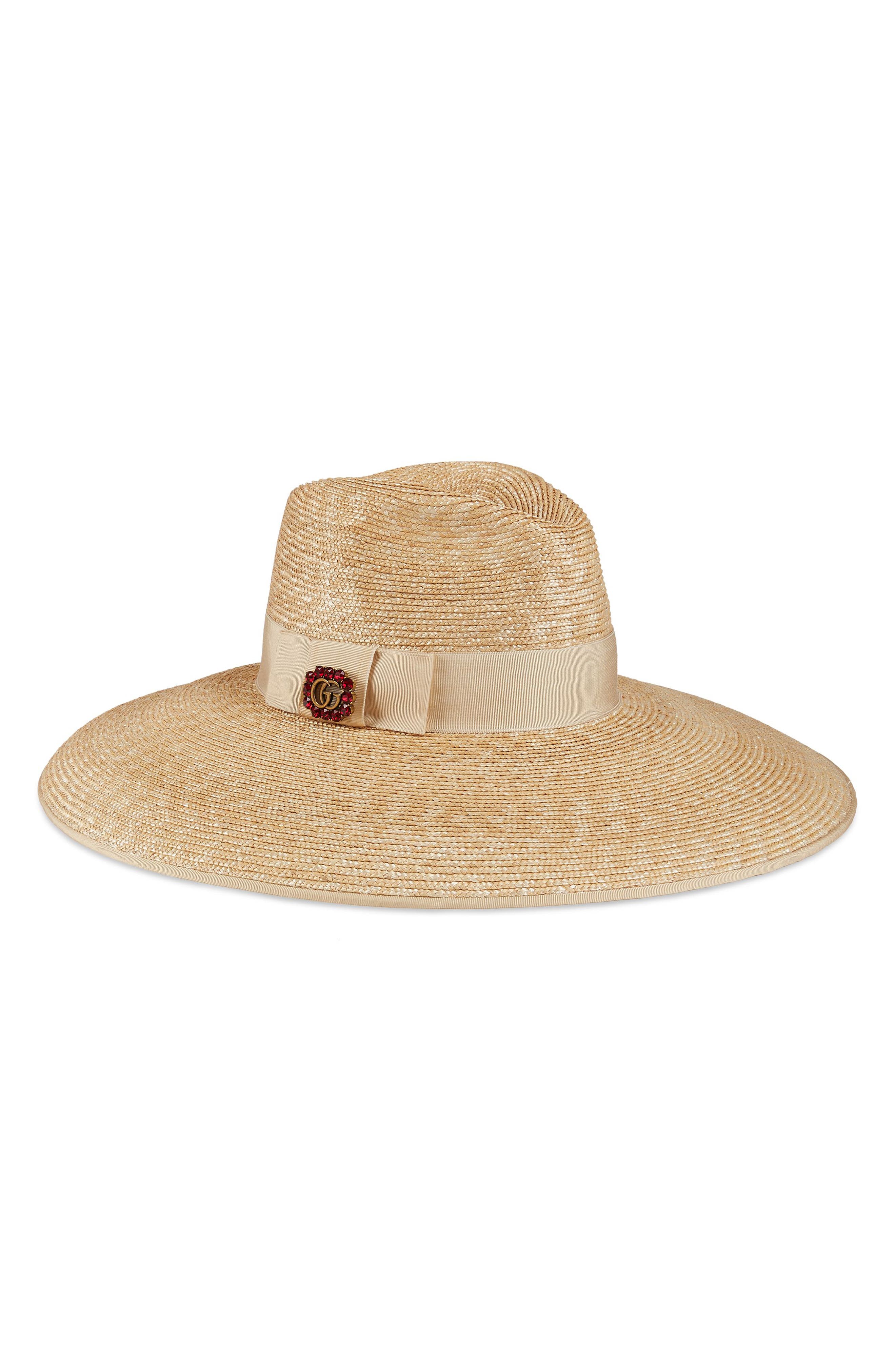 gucci wide brim straw hat